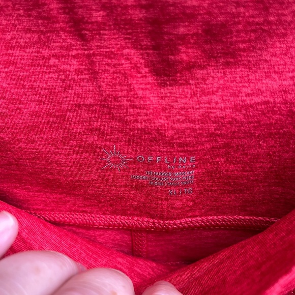 Aerie Offline High Rise The Hugger Bright Red Women's Leggings w/ Pockets NWT - Picture 3 of 3